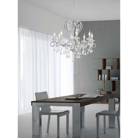 Vela 76cm 8 Light Crystal Chandelier - Polished Chrome