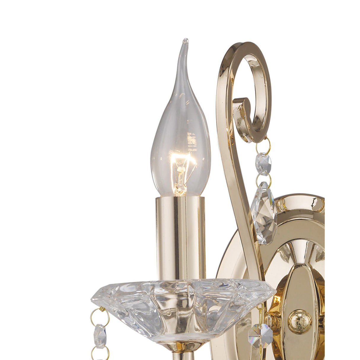 Vela 2 Light Crystal Wall Light - Gold