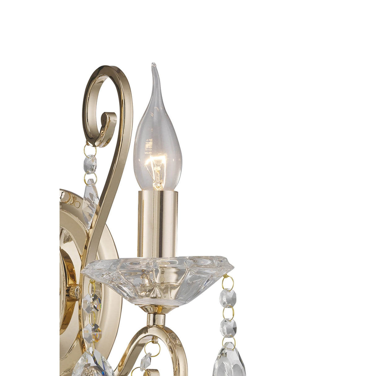 Vela 2 Light Crystal Wall Light - Gold