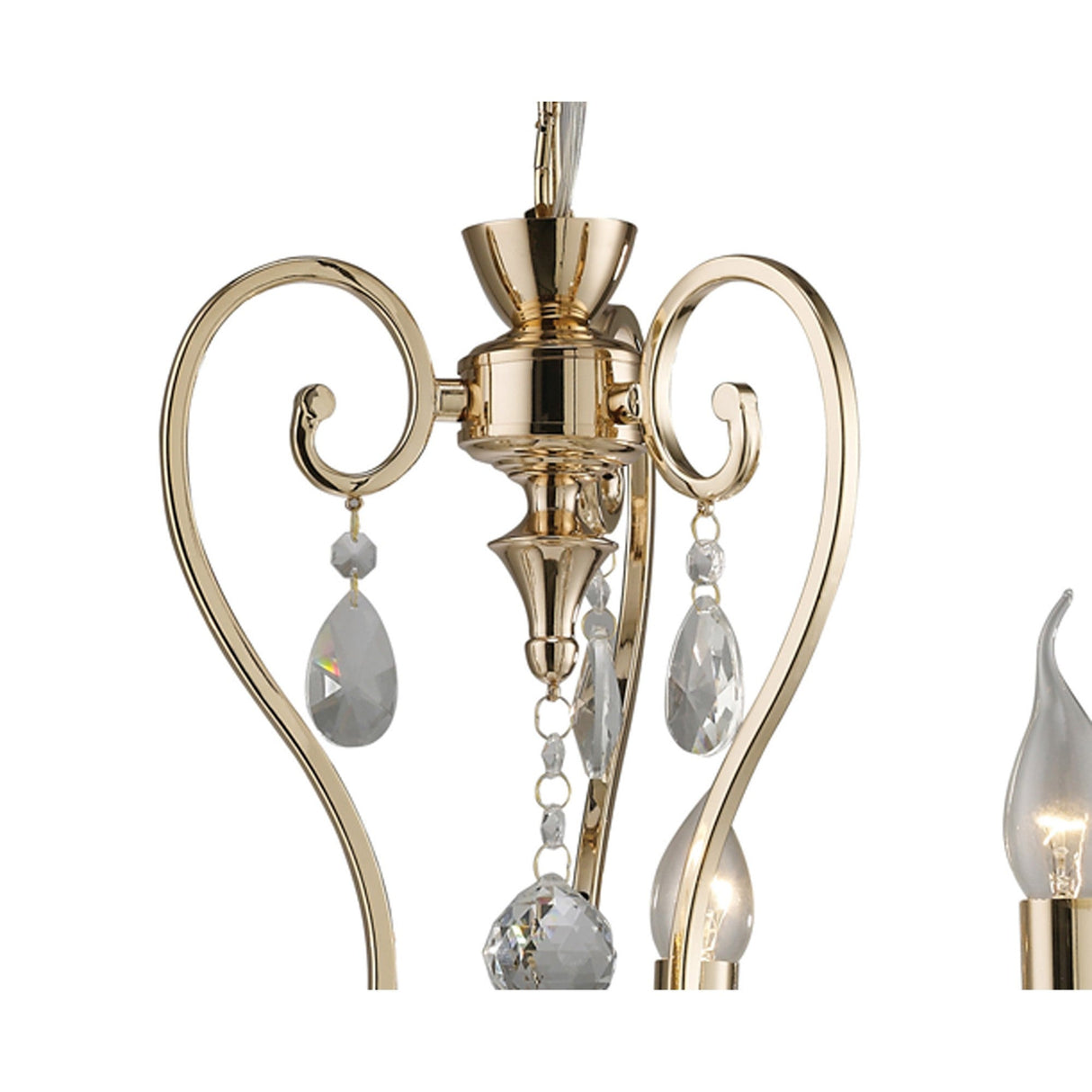 Vela 54cm 3 Light Crystal Chandelier - French Gold