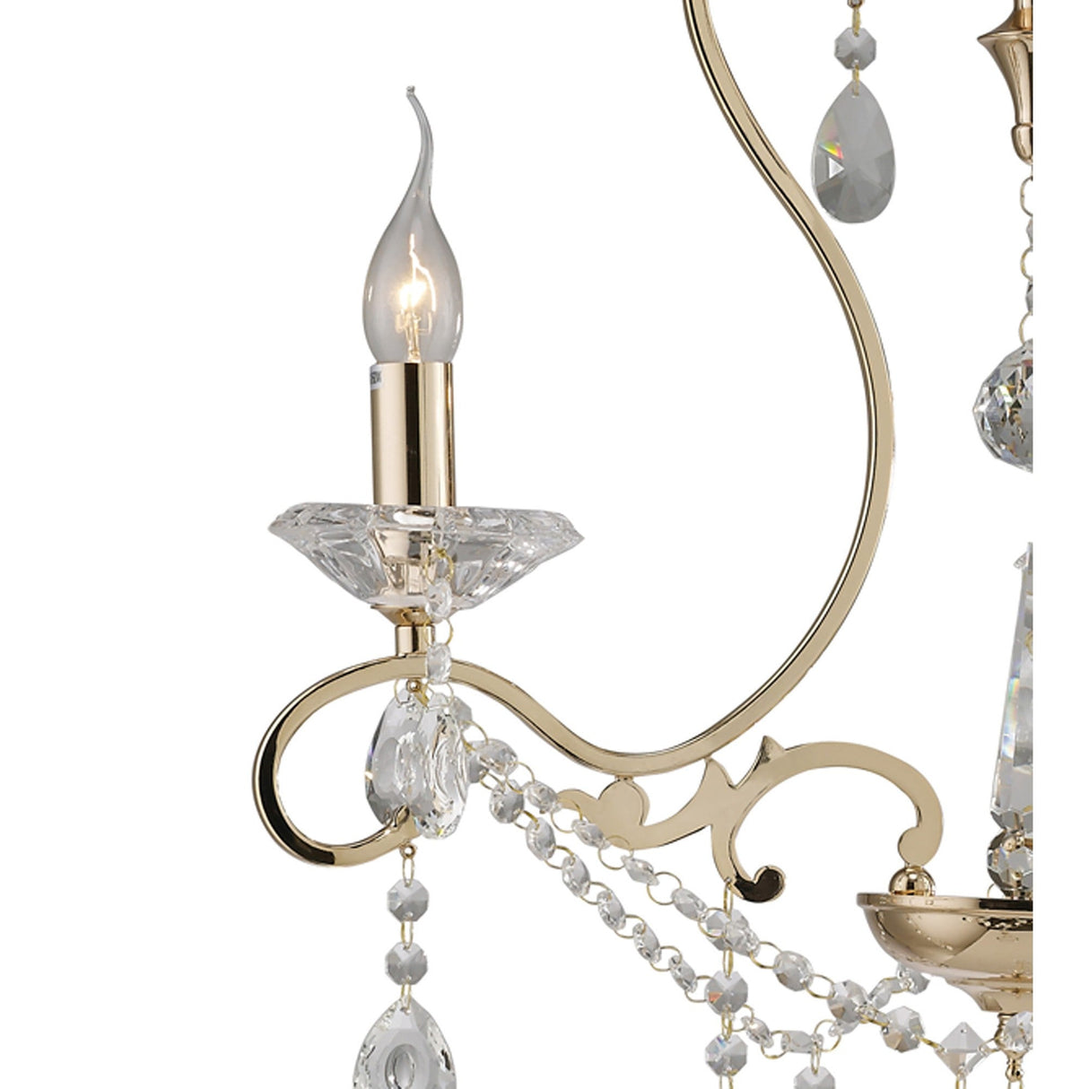 Vela 54cm 3 Light Crystal Chandelier - French Gold