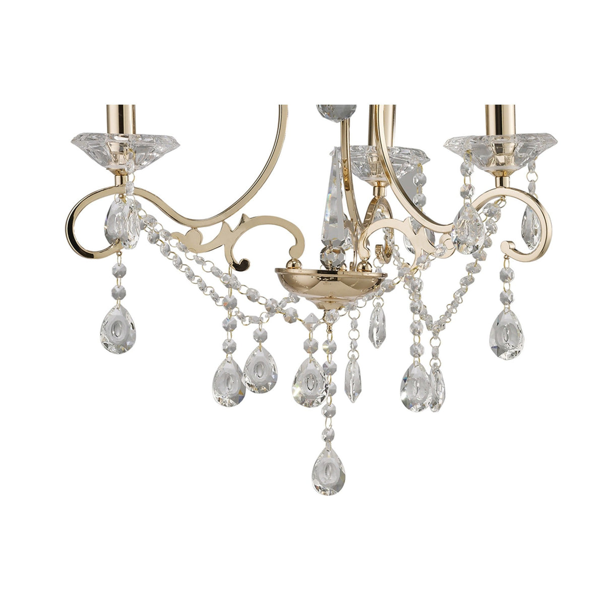 Vela 54cm 3 Light Crystal Chandelier - French Gold