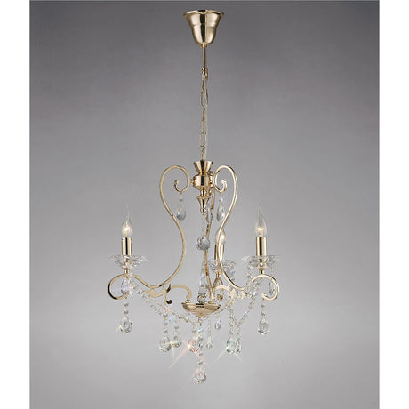 Vela 54cm 3 Light Crystal Chandelier - French Gold