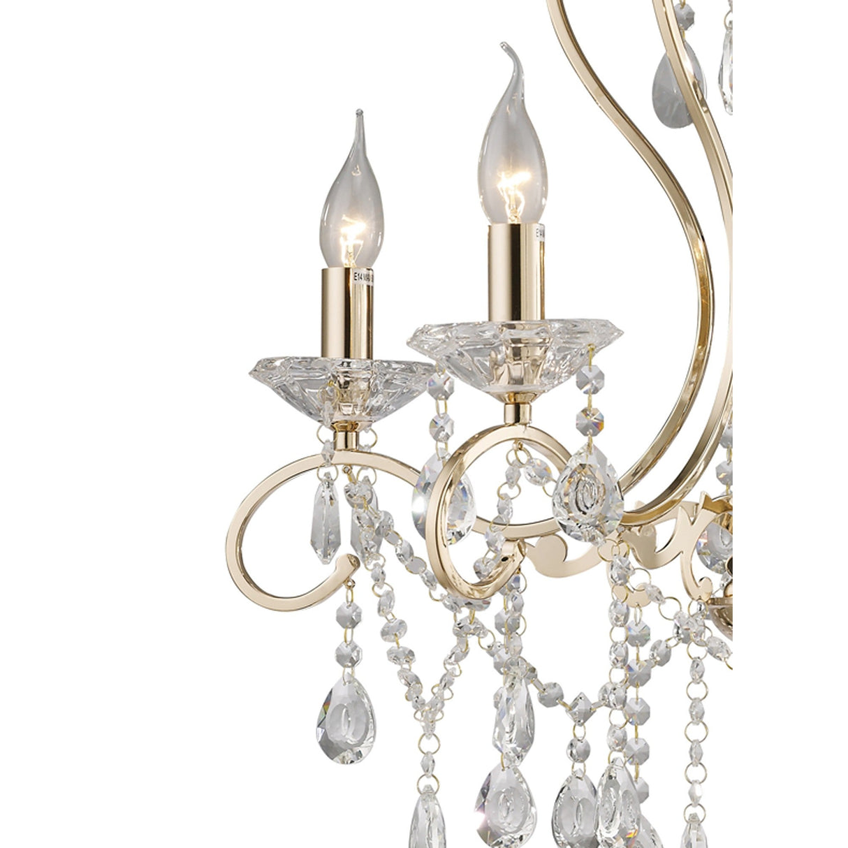 Vela 62cm 5 Light Crystal Chandelier - French Gold
