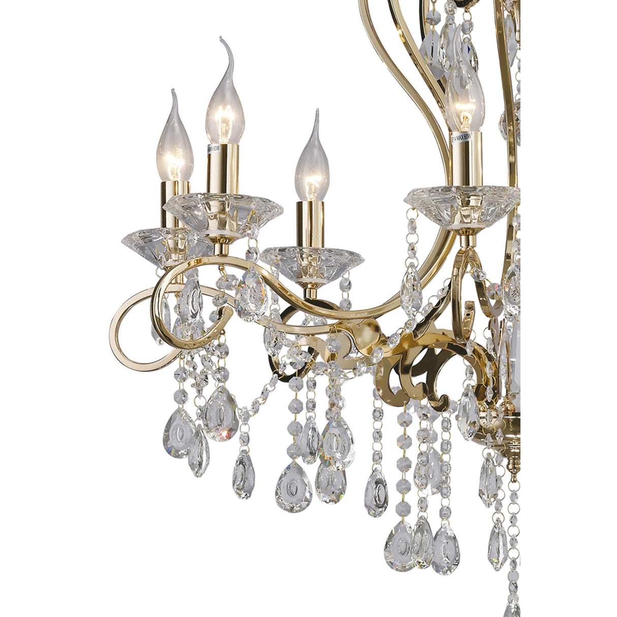Vela 76cm 8 Light Crystal Chandelier - French Gold