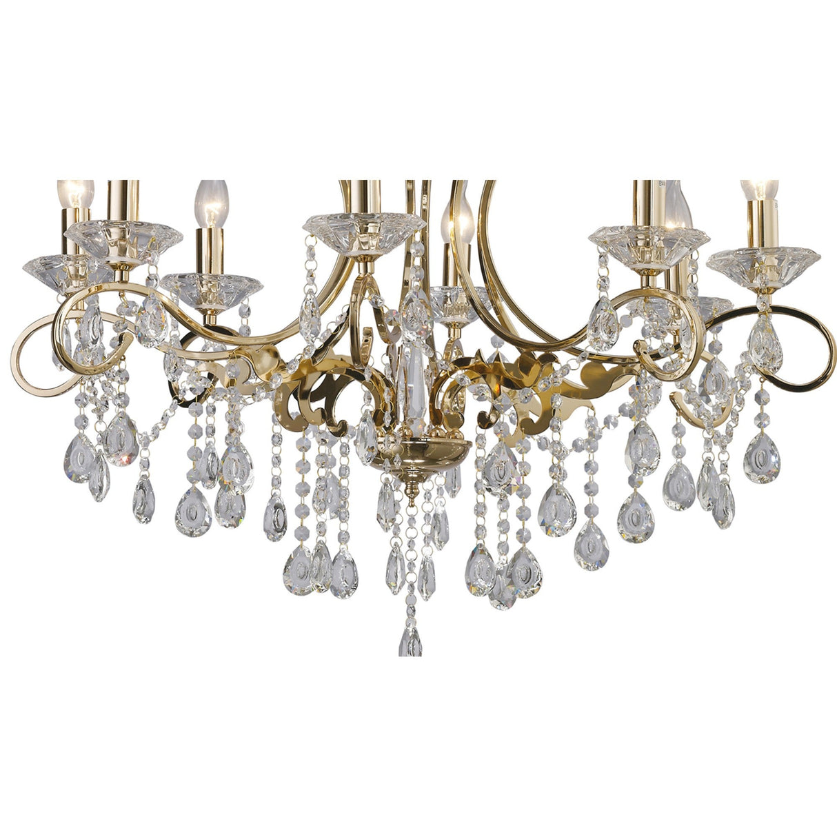 Vela 76cm 8 Light Crystal Chandelier - French Gold