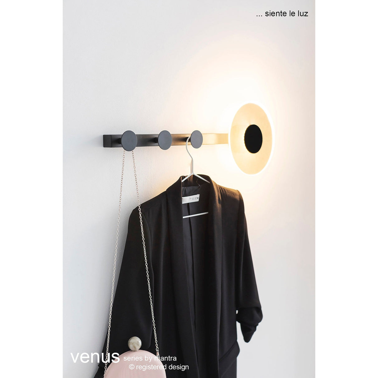 Venus Coat Rack LED Wall Light 6W 3000K - Black