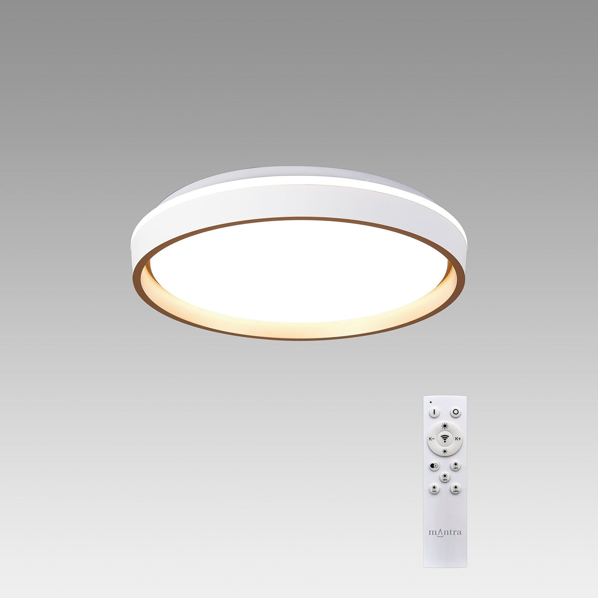 Verona CCT Dimmable LED Flush Ceiling Light With Remote Control 40W - Gold