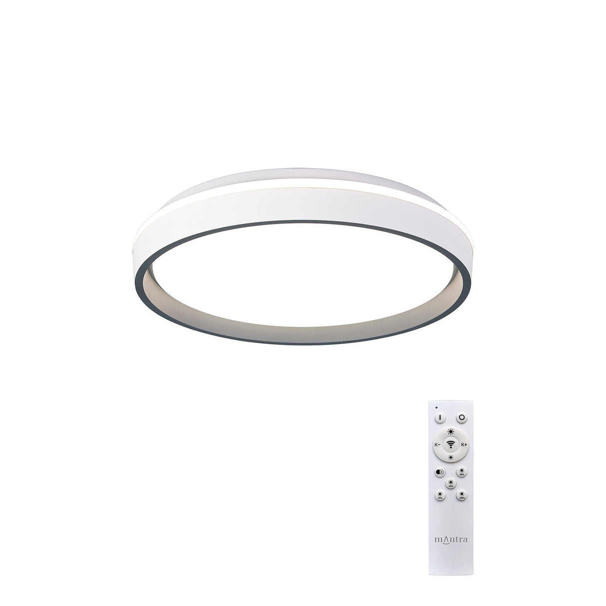 Verona CCT Dimmable LED Flush Ceiling Light With Remote Control 40W - Grey