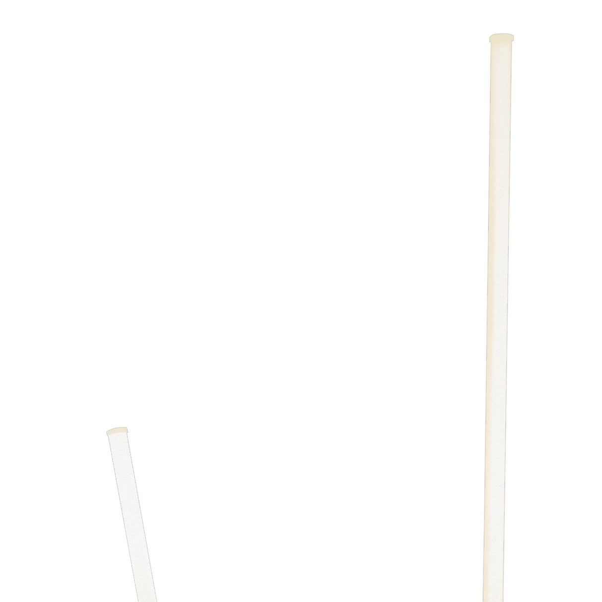 The Vertical Dimmable LED Floor Lamp 44W 3000K in White stands upright with sleek, minimalist lines against a plain background, evoking contemporary lighting design with its modern silhouette.