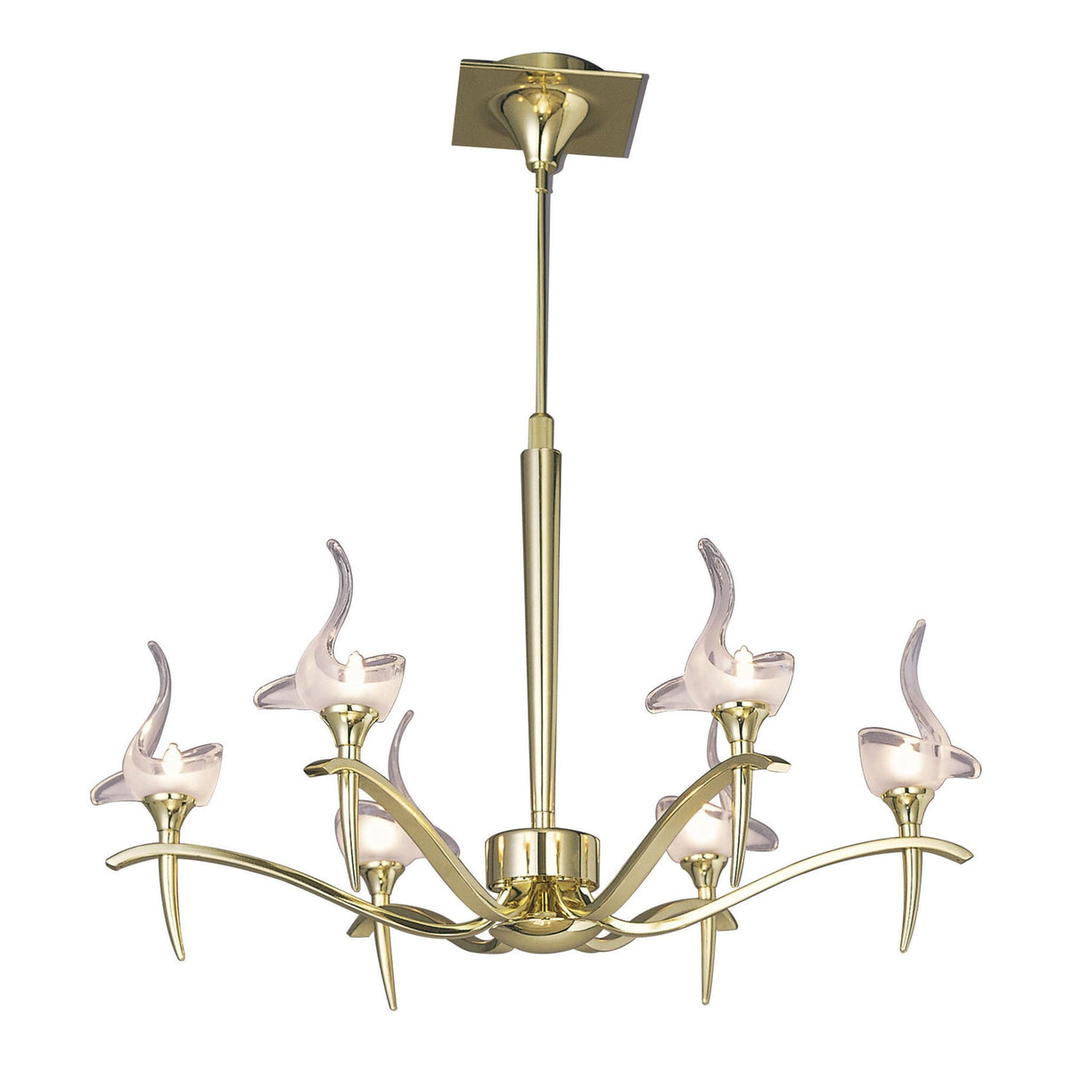 Viena 61cm Telescopic Round 6 Light Chandelier - Polished Brass