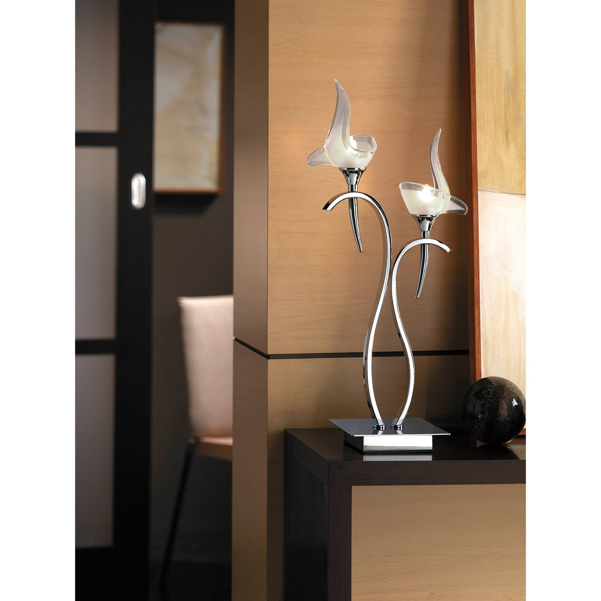 Viena 2 Light Table Lamp - Polished Chrome