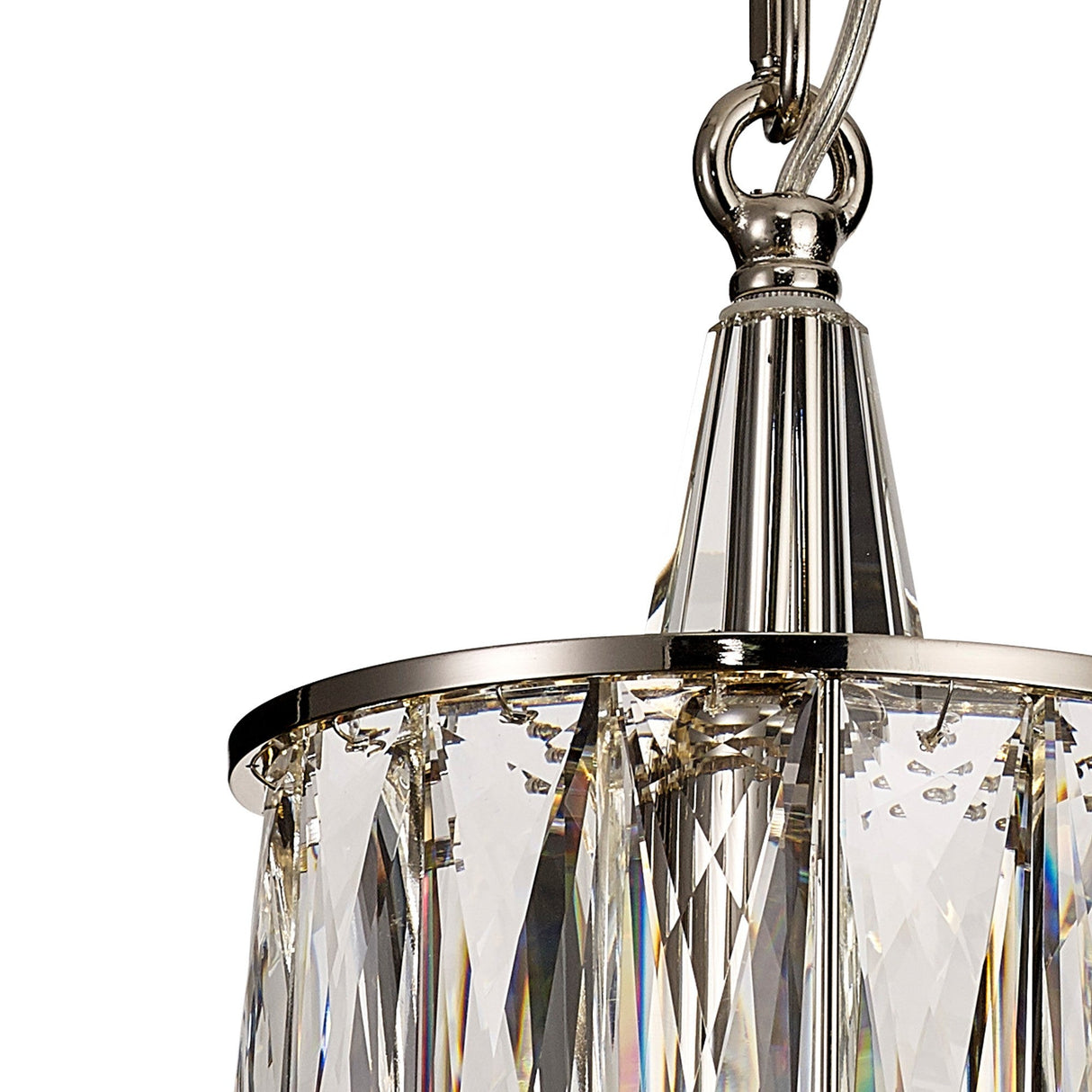 Vivienne 17cm 1 Light Crystal Pendant Light - Polished Nickel