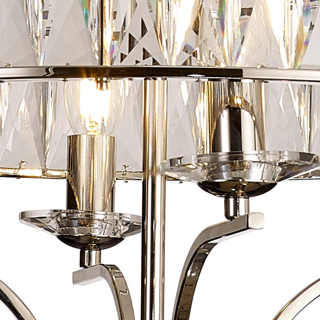 Vivienne 50cm 4 Light Crystal Chandelier/Semi Ceiling - Polished Nickel