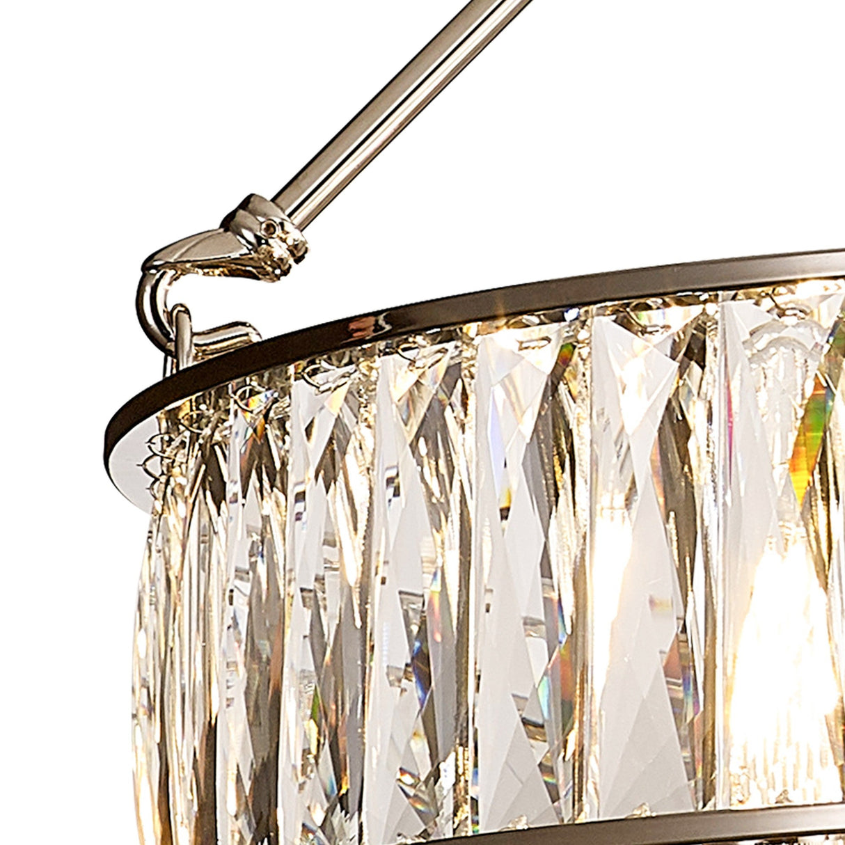 Vivienne 60cm 6 Light Crystal Chandelier/Semi Ceiling - Polished Nickel