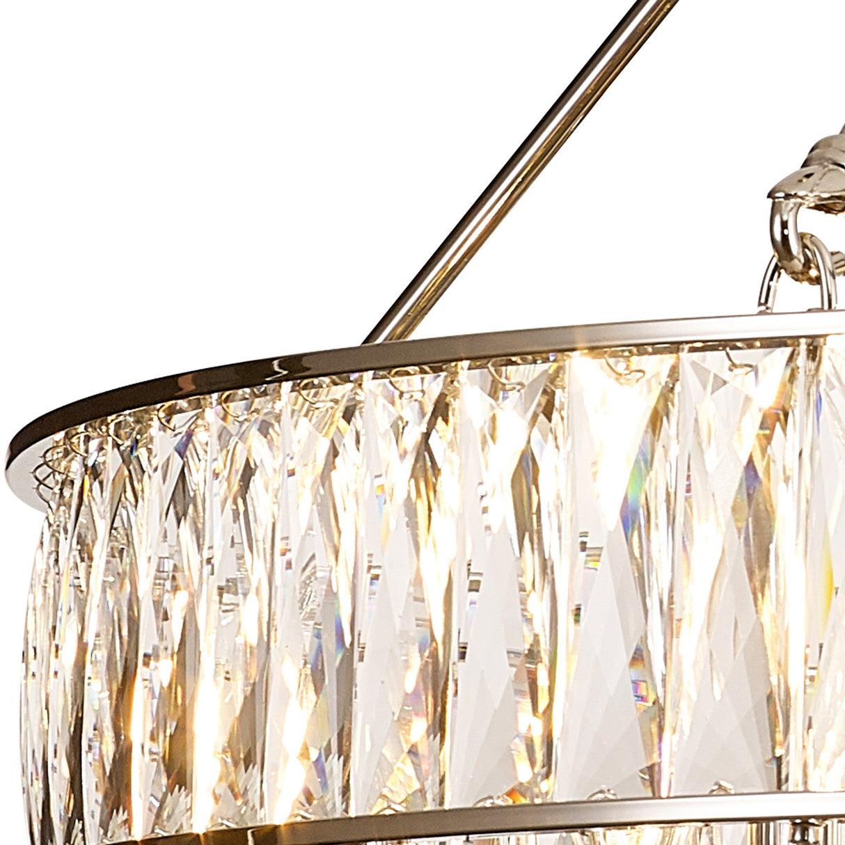 Vivienne 70cm 8 Light Crystal Chandelier/Semi Ceiling - Nickel
