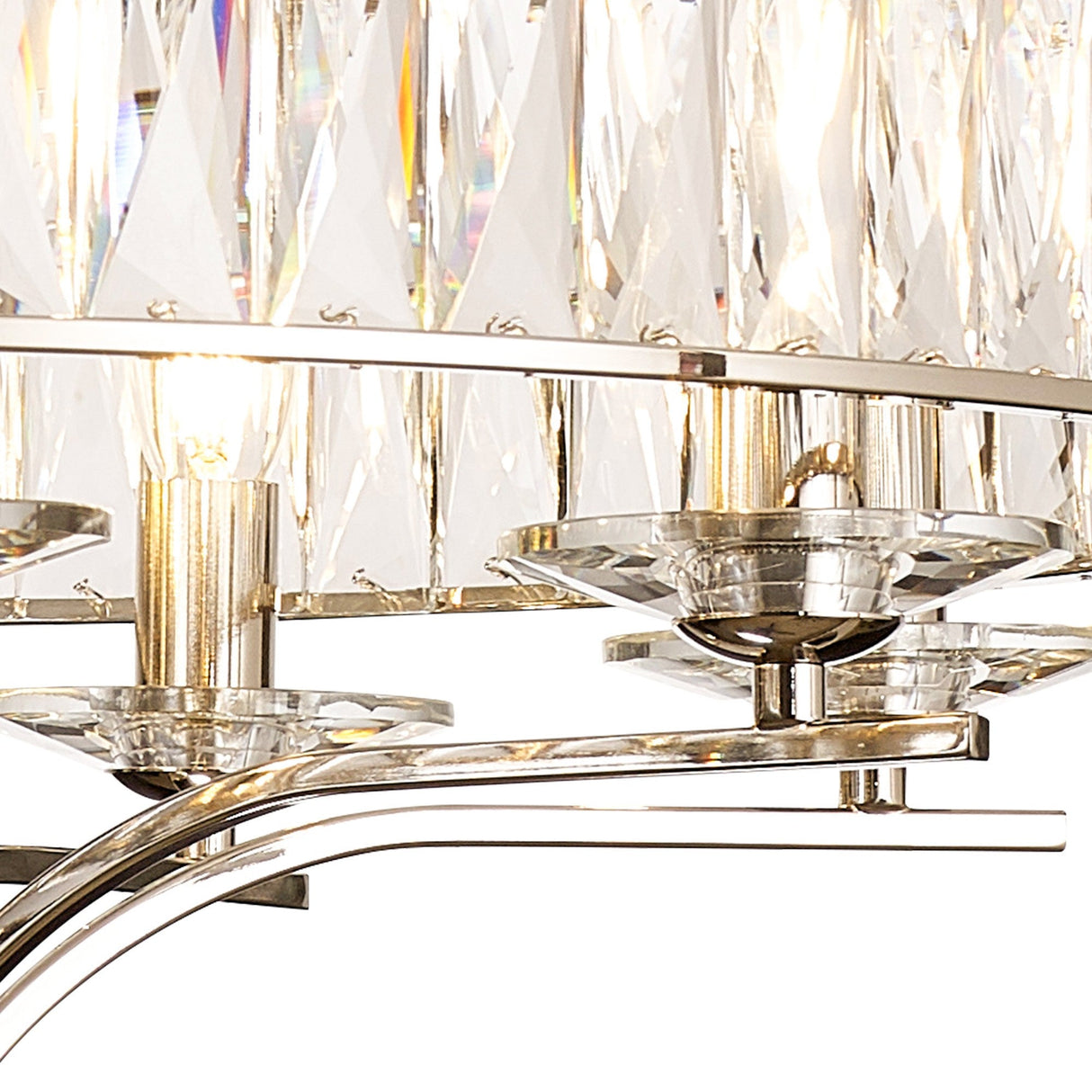 Vivienne 70cm 8 Light Crystal Chandelier/Semi Ceiling - Nickel