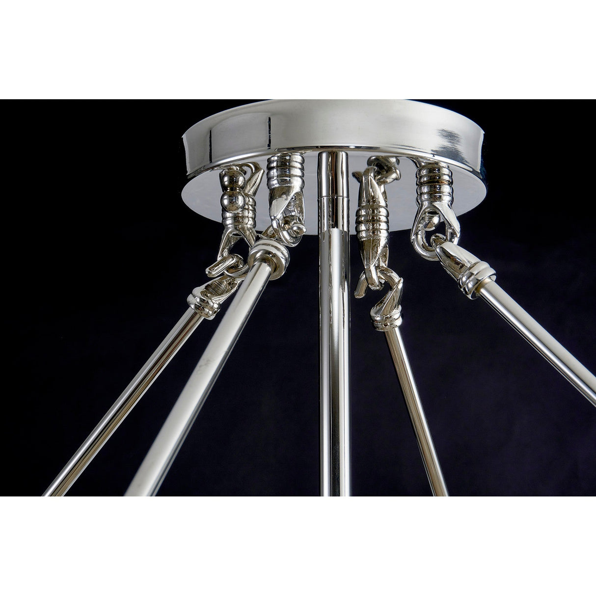 Vivienne 70cm 8 Light Crystal Chandelier/Semi Ceiling - Nickel