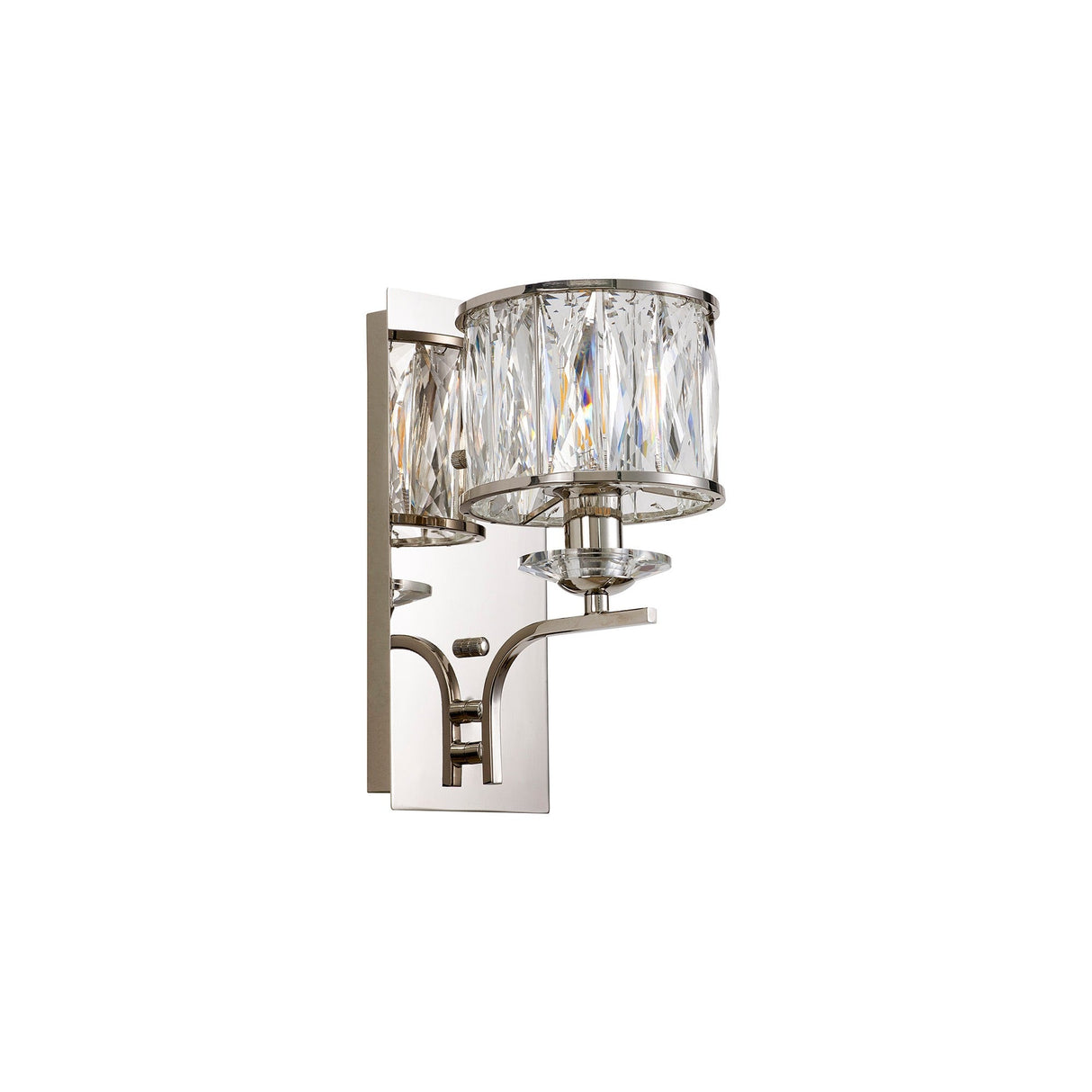 Vivienne 1 Light Crystal Wall Light - Polished Nickel