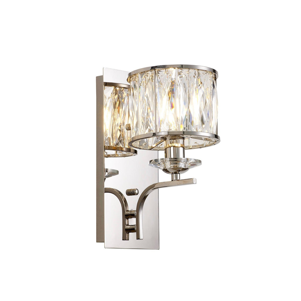 Vivienne 1 Light Crystal Wall Light - Polished Nickel