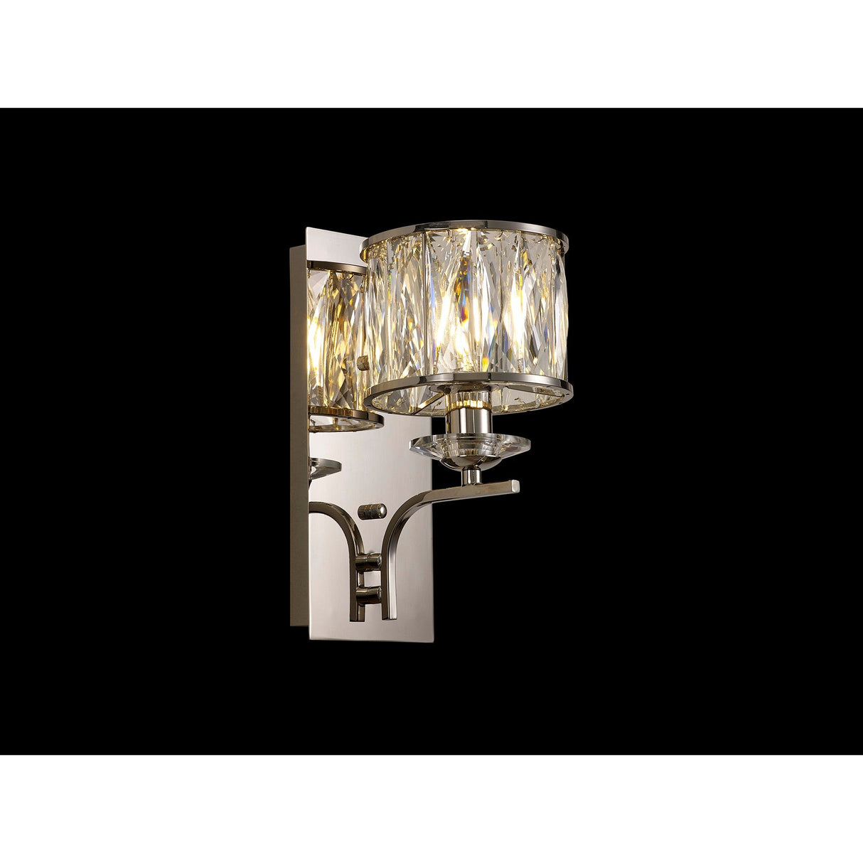 Vivienne 1 Light Crystal Wall Light - Polished Nickel
