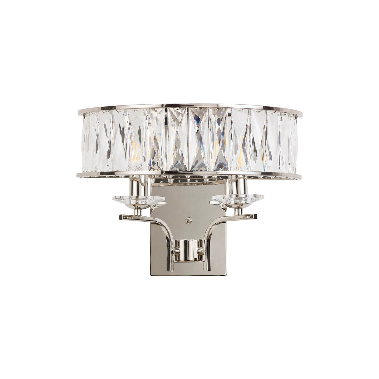 Vivienne 2 Light Crystal Wall Light - Polished Nickel