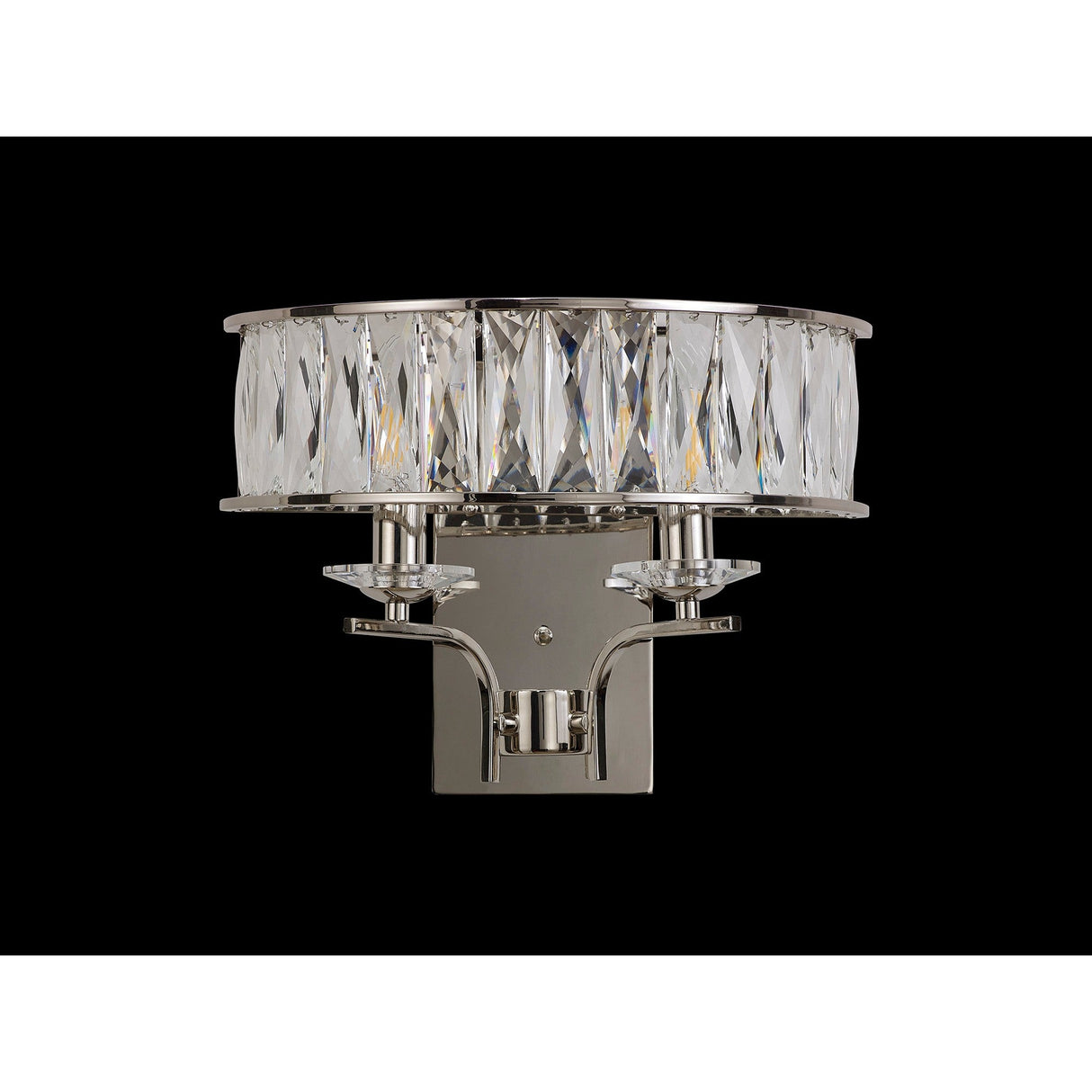 Vivienne 2 Light Crystal Wall Light - Polished Nickel