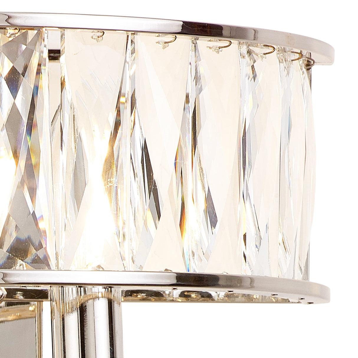 Vivienne 2 Light Crystal Wall Light - Polished Nickel