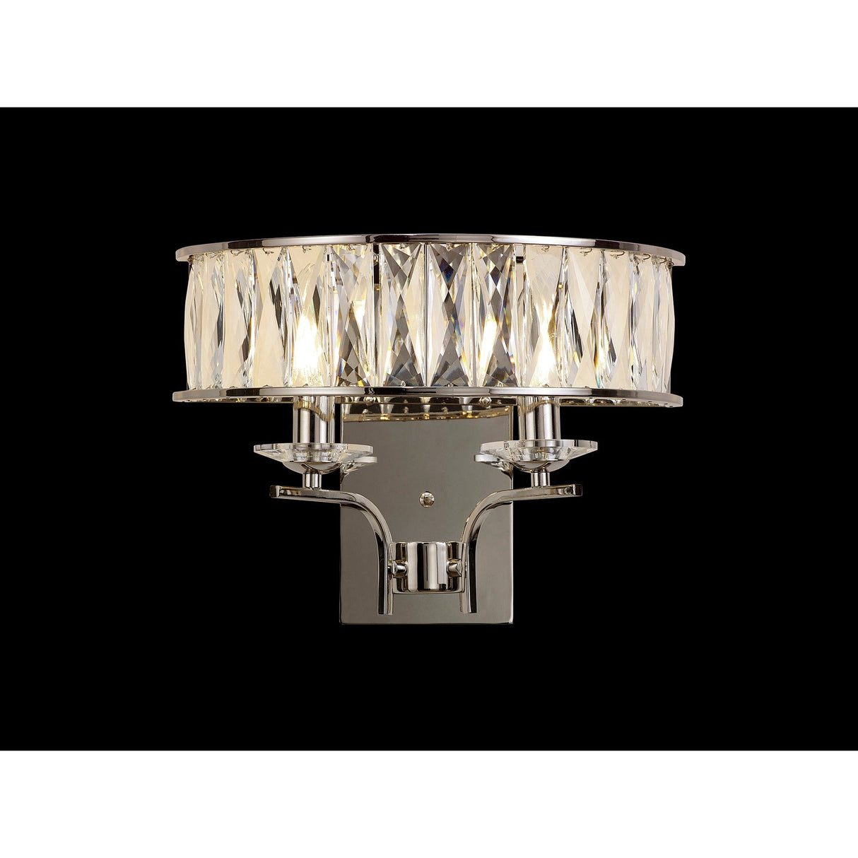 Vivienne 2 Light Crystal Wall Light - Polished Nickel