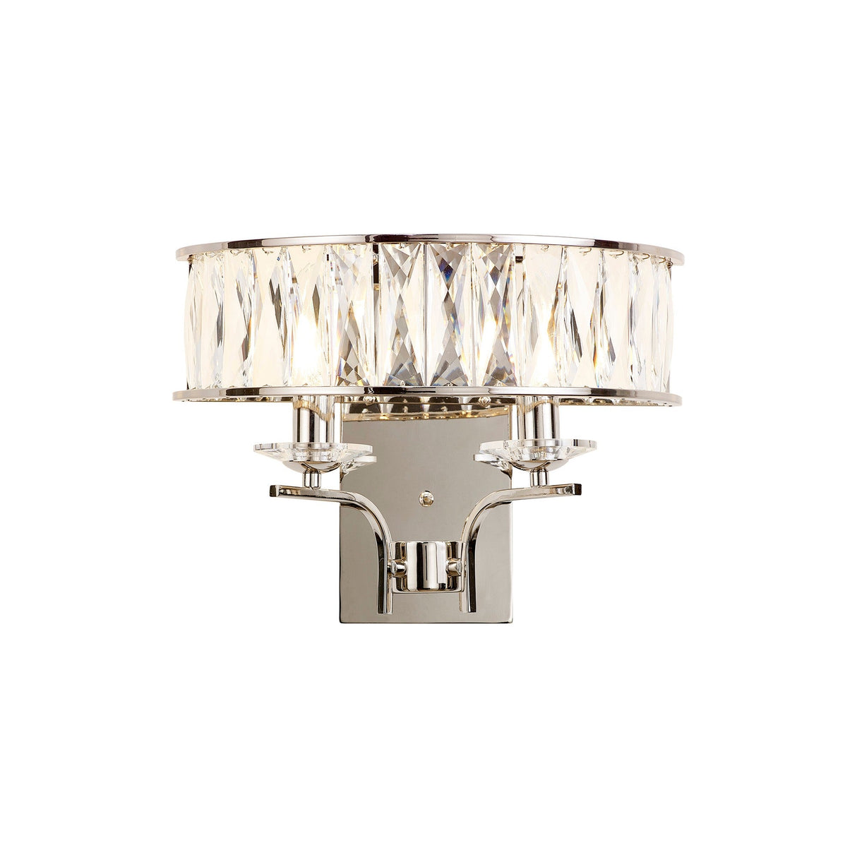 Vivienne 2 Light Crystal Wall Light - Polished Nickel