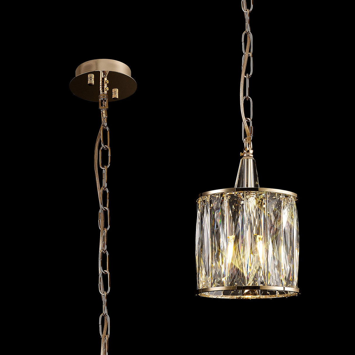 Vivienne 17cm 1 Light Crystal Pendant Light - French Gold