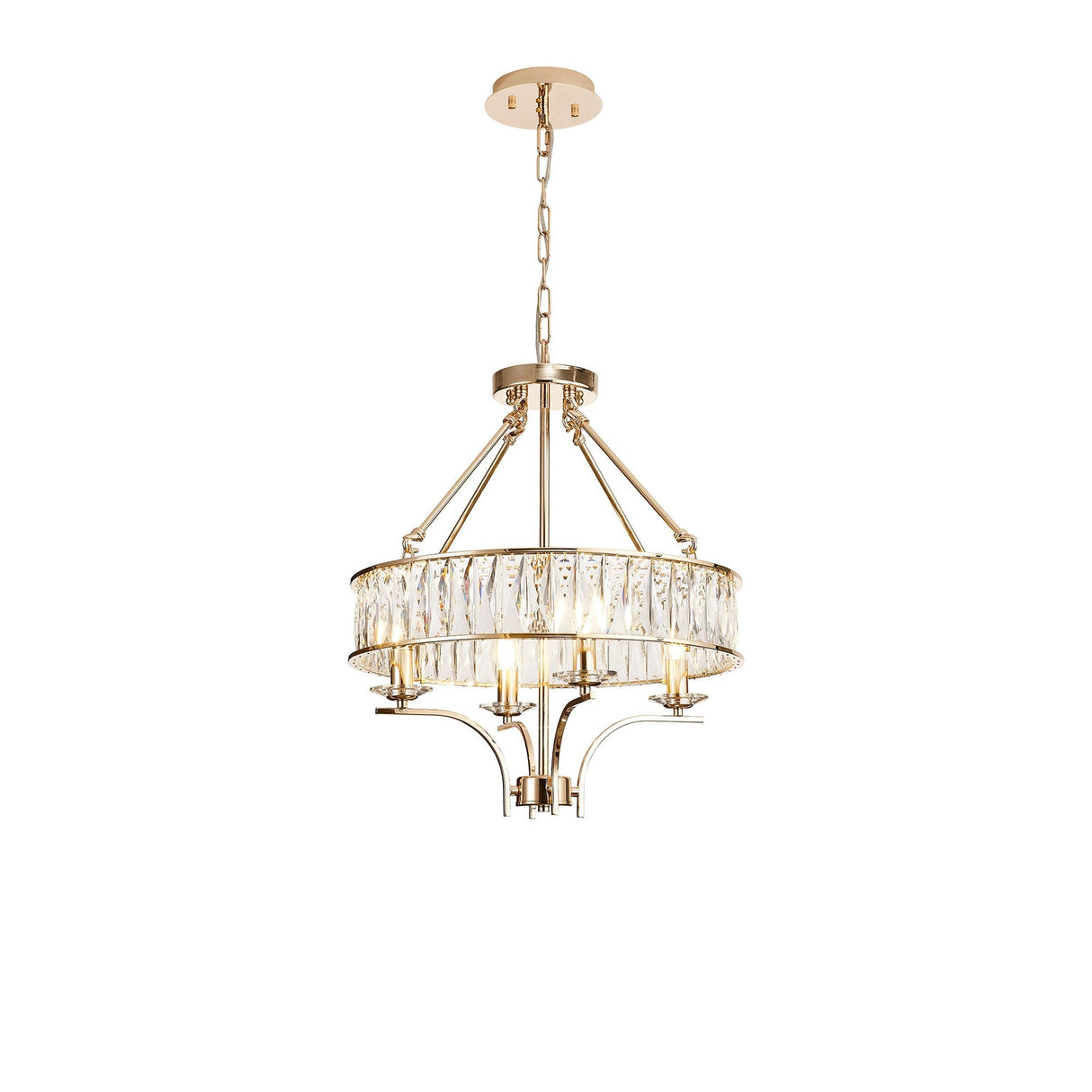 Vivienne 50cm 4 Light Crystal Chandelier/Semi Ceiling - French Gold
