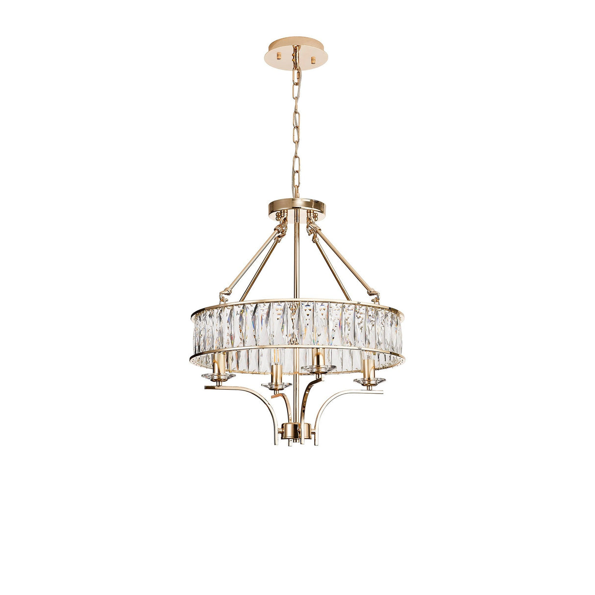 Vivienne 50cm 4 Light Crystal Chandelier/Semi Ceiling - French Gold