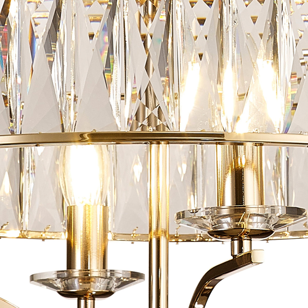 Vivienne 50cm 4 Light Crystal Chandelier/Semi Ceiling - French Gold