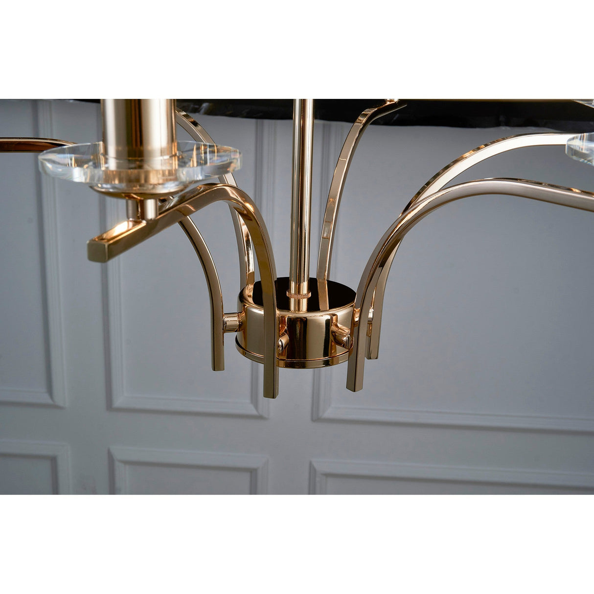 Vivienne 60cm 6 Light Crystal Chandelier/Semi Ceiling - French Gold