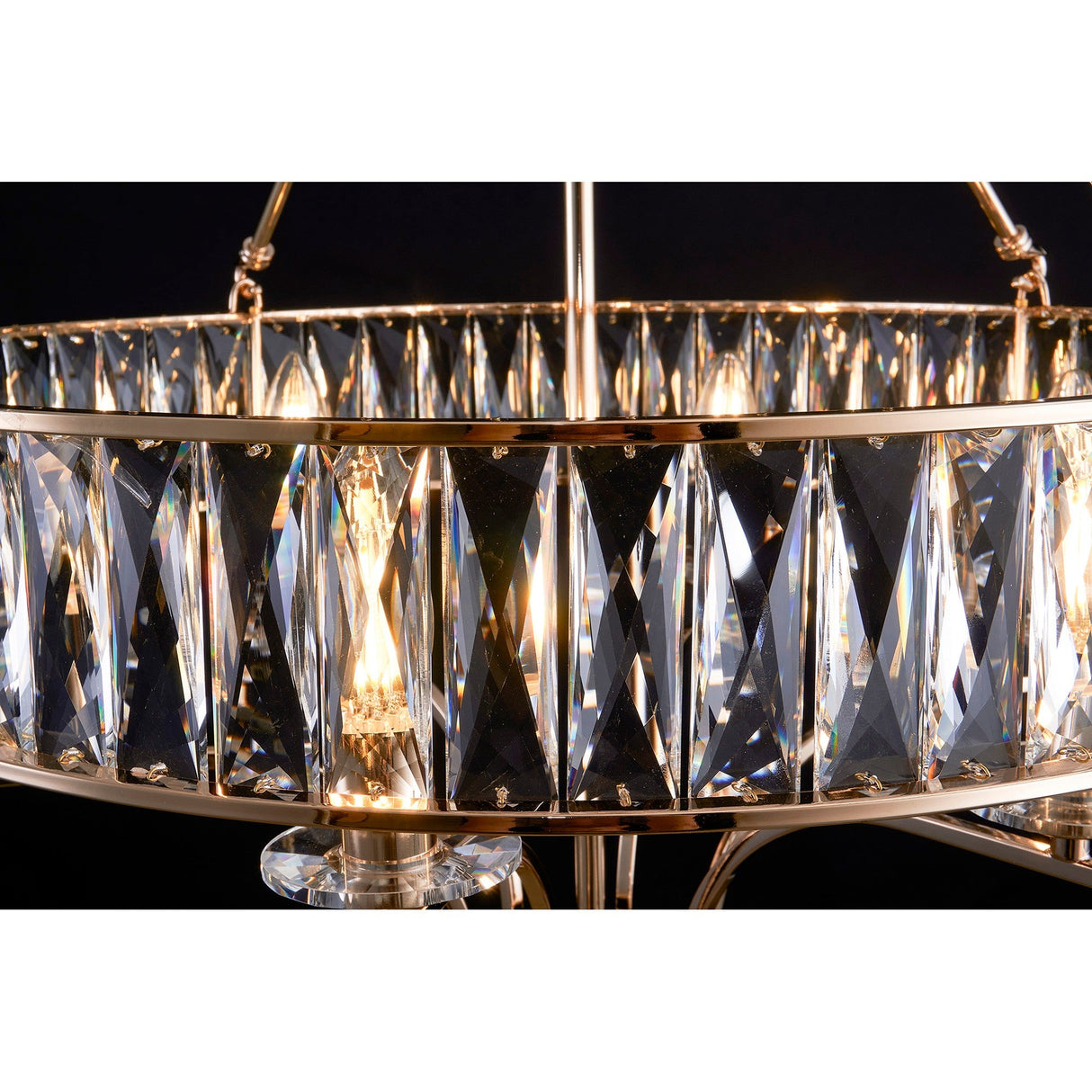 Vivienne 60cm 6 Light Crystal Chandelier/Semi Ceiling - French Gold