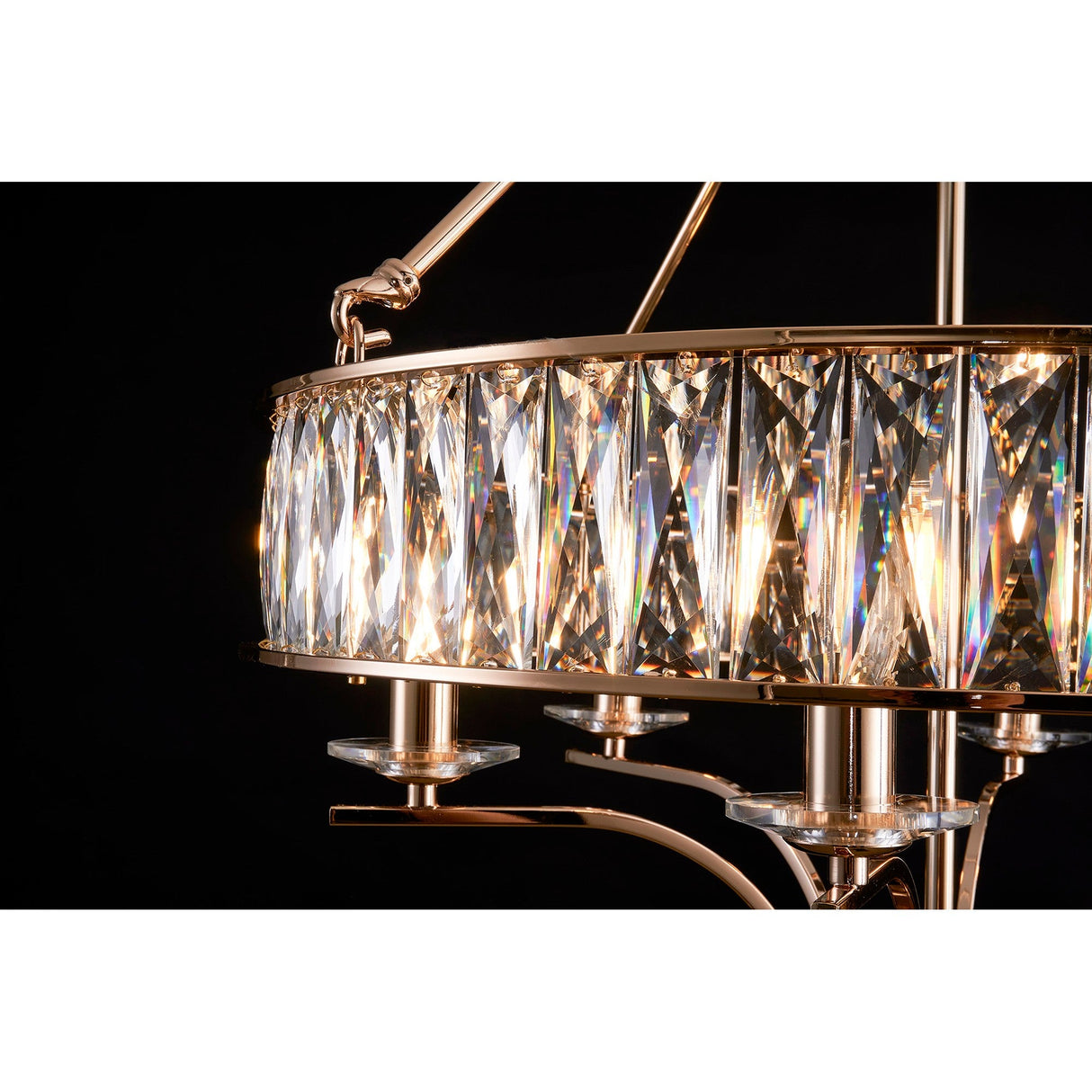 Vivienne 60cm 6 Light Crystal Chandelier/Semi Ceiling - French Gold