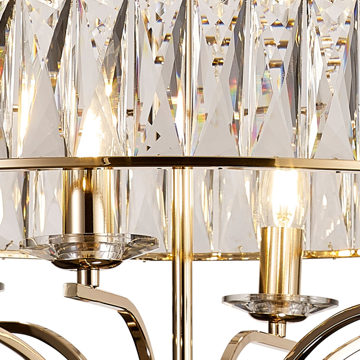 Vivienne 60cm 6 Light Crystal Chandelier/Semi Ceiling - French Gold