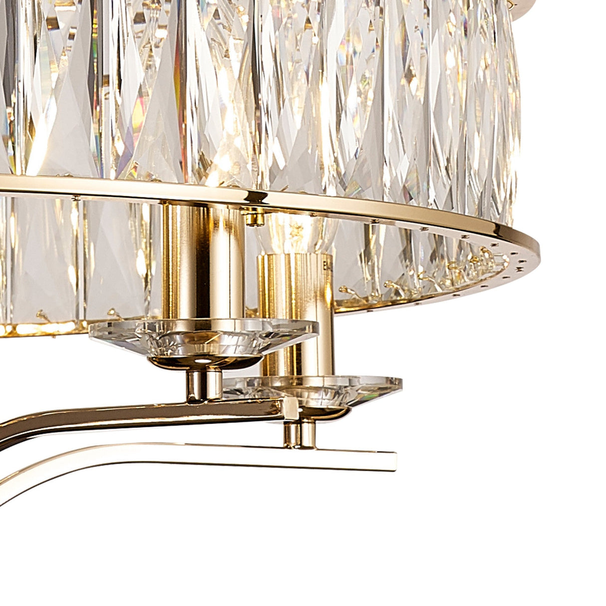Vivienne 60cm 6 Light Crystal Chandelier/Semi Ceiling - French Gold
