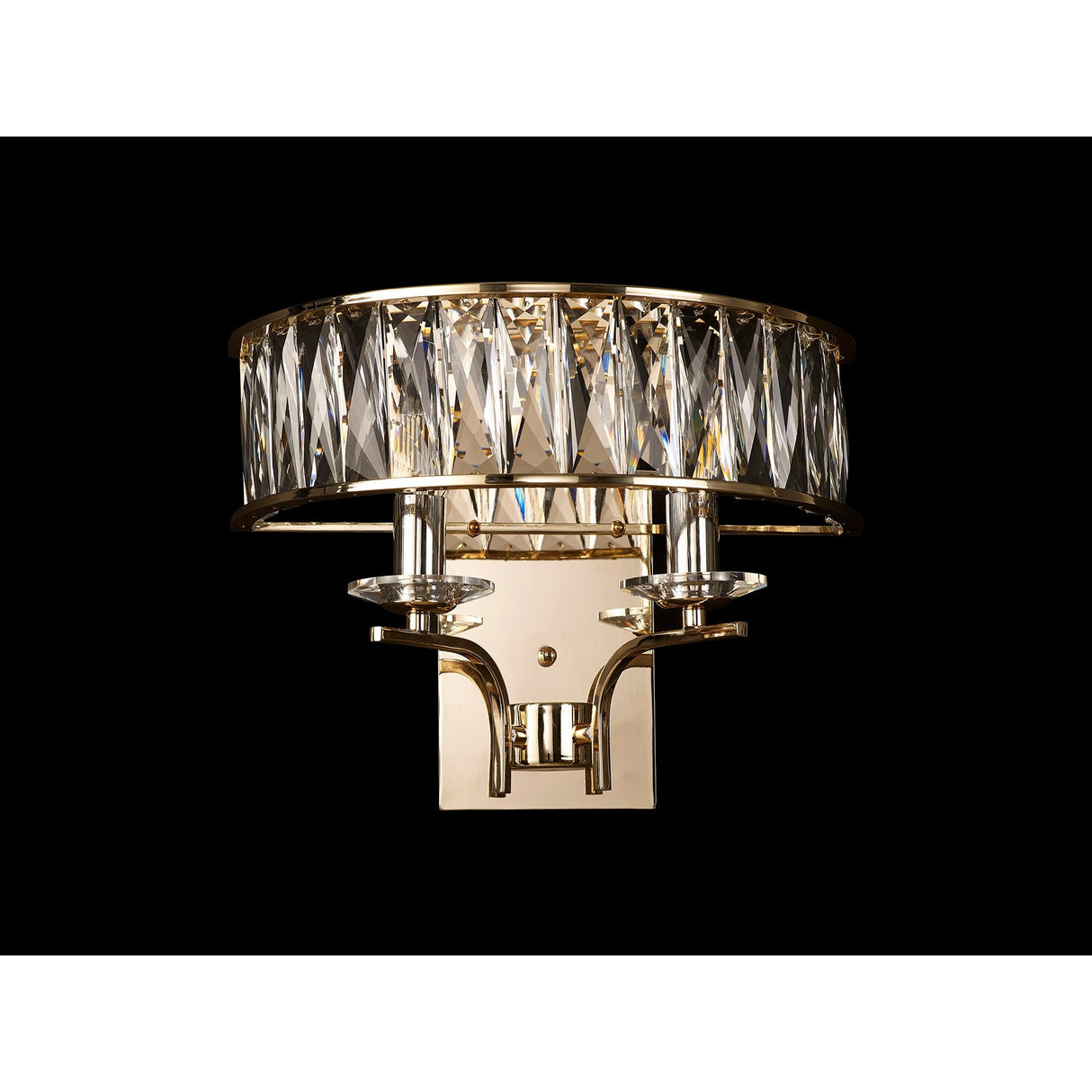 Vivienne 2 Light Crystal Wall Light - French Gold