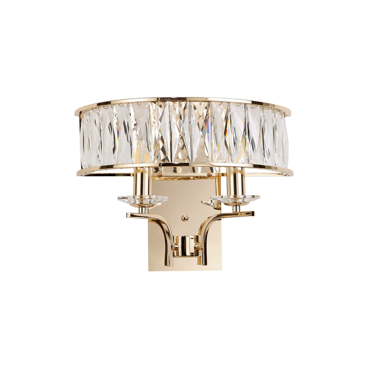 Vivienne 2 Light Crystal Wall Light - French Gold