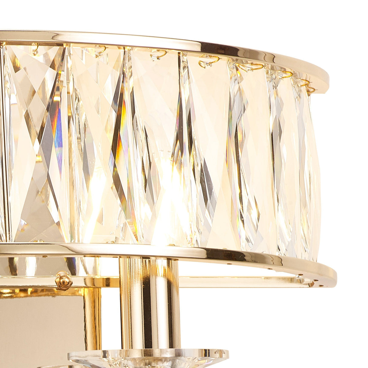 Vivienne 2 Light Crystal Wall Light - French Gold