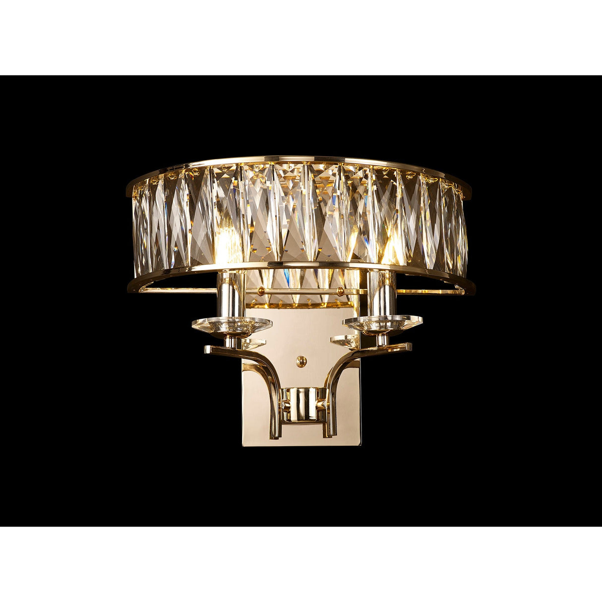 Vivienne 2 Light Crystal Wall Light - French Gold