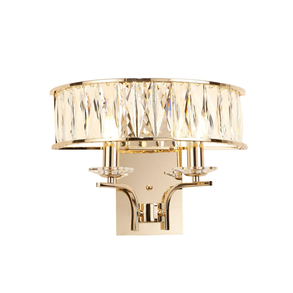 Vivienne 2 Light Crystal Wall Light - French Gold