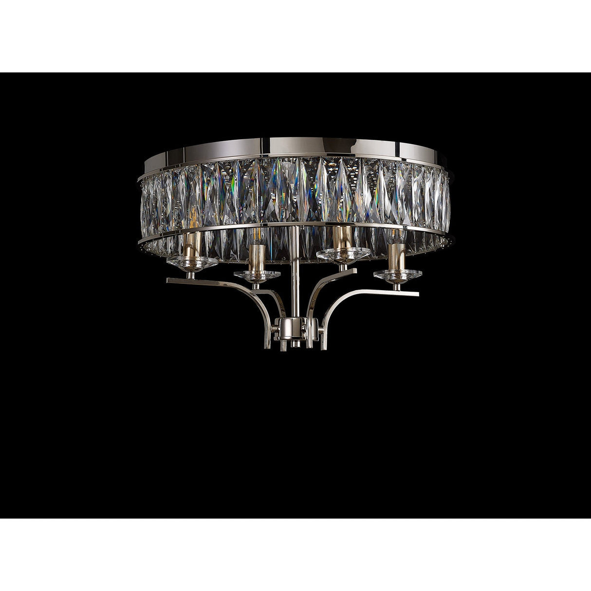 Vivienne 4 Light Crystal Semi-Flush Ceiling Light – Polished Nickel