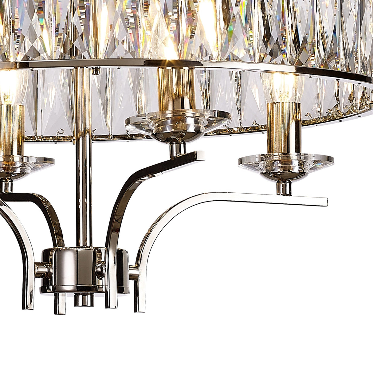 Vivienne 4 Light Crystal Semi-Flush Ceiling Light – Polished Nickel