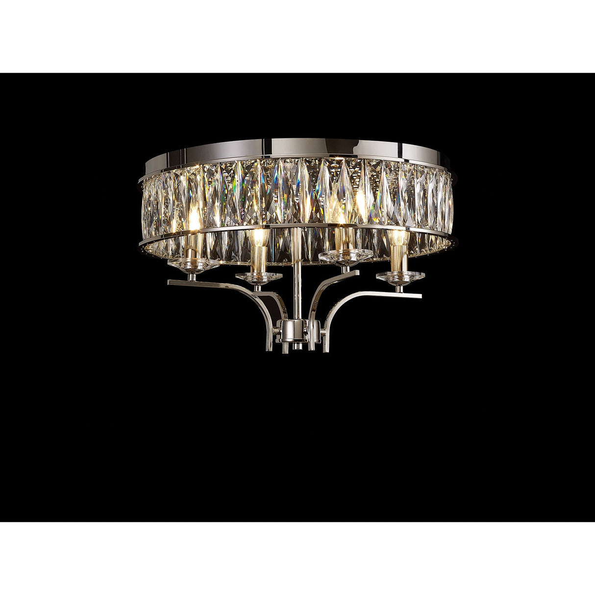 Vivienne 4 Light Crystal Semi-Flush Ceiling Light – Polished Nickel