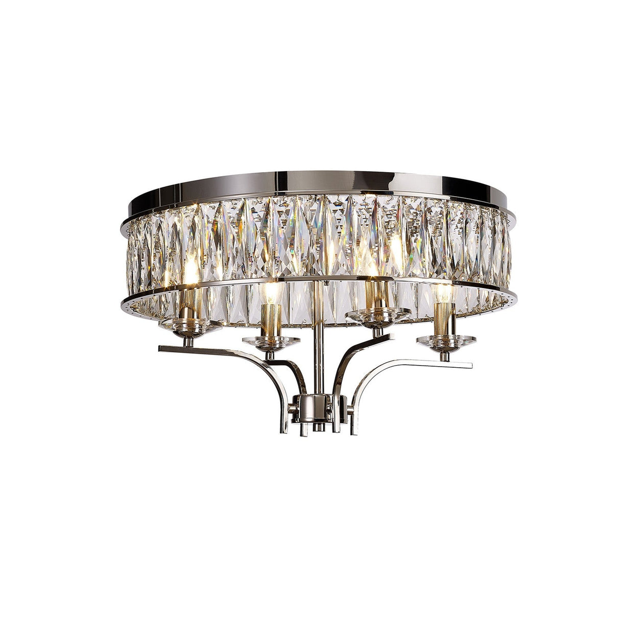 Vivienne 4 Light Crystal Semi-Flush Ceiling Light – Polished Nickel