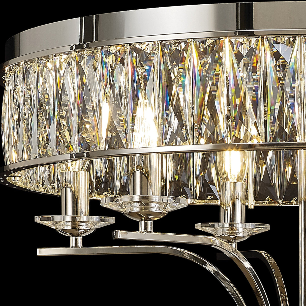 Vivienne 6 Light Crystal Semi-Flush Ceiling Light – Polished Nickel