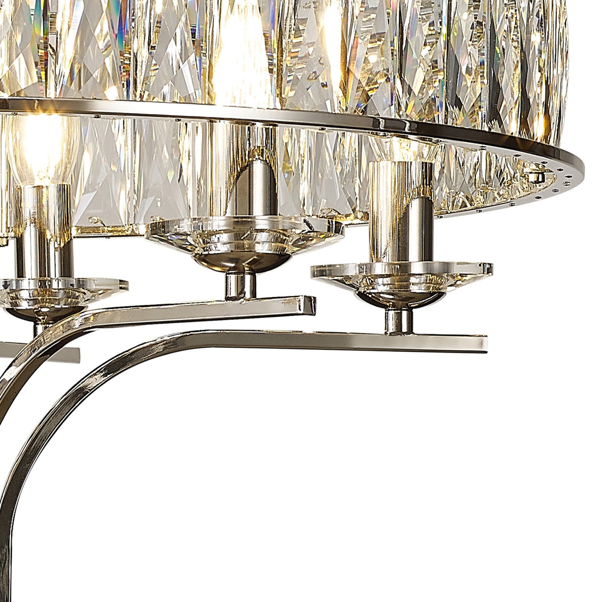 Vivienne 6 Light Crystal Semi-Flush Ceiling Light – Polished Nickel